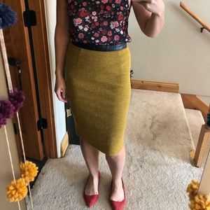 Mustard Stitchfix THML pencil skirt